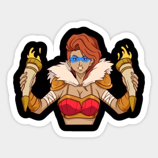 Shield maiden with tink horns Sticker